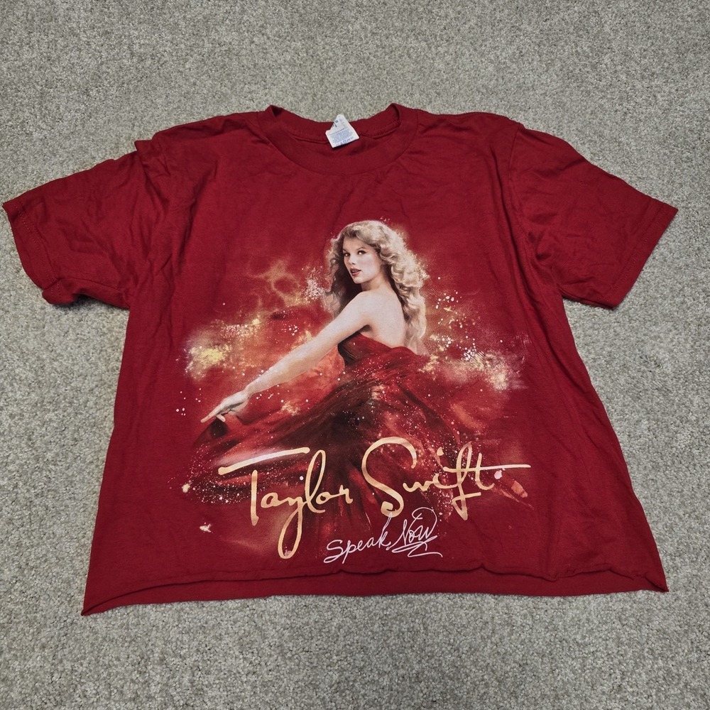 Taylor Swift Y2K Red Speak Now Concert Teeshirt Size S Swiftie Altered